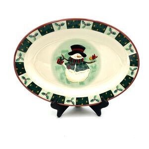 Vintage Christmas Snowman Platter